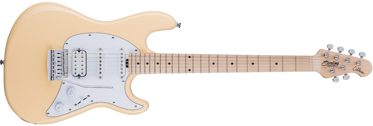 The Cutlass CT30HSS guitar in Vintage Cream front details.